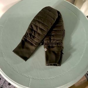 Olive green LuLu Lemon puff mittens